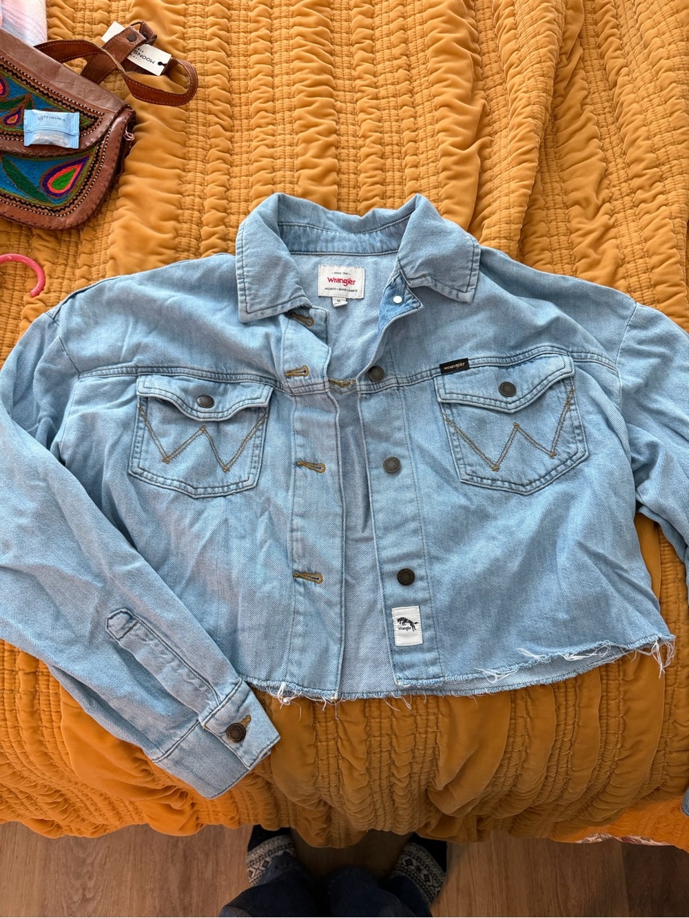 Wrangler Light Blue Cropped Denim Jacket - Women's